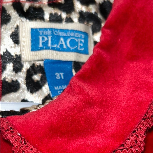 The Children's Place Red Velvet Party Dress Sz 3T - Picture 2 of 7
